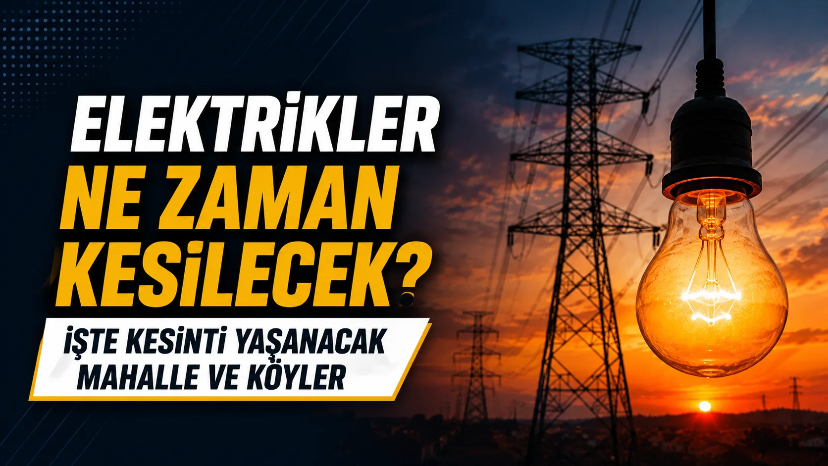 Pazartesi günü Yozgat'ın Yerköy ilçesinde uygulanacak elektrik kesintisinin nedeni Şebeke