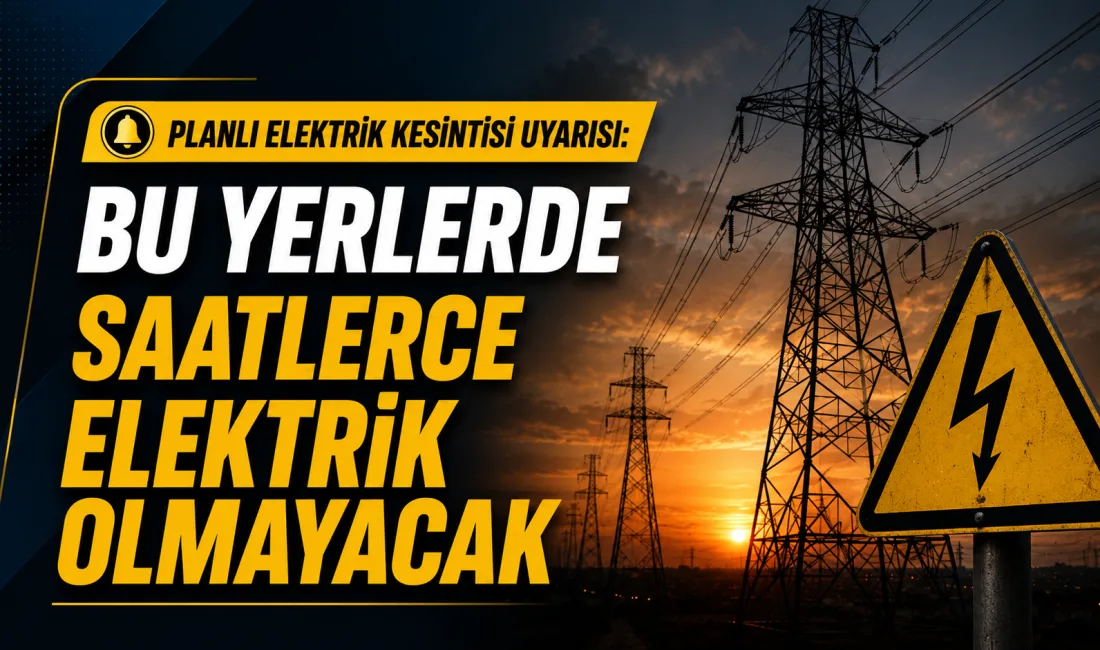 01 Eylül 2026 tarihli programda YOZGAT genelinde elektrik kesintileri yer