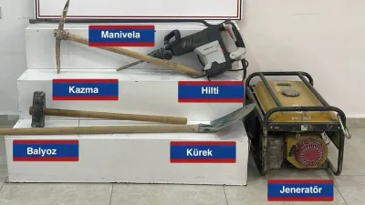 Yozgat'ın Boğazlıyan ilçesinde, 112 Acil Çağrı Merkezi'ne yapılan kaçak kazı