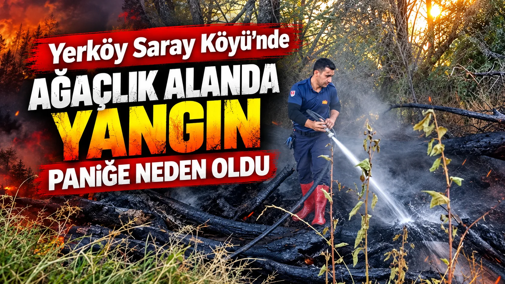 Yerköy ilçemize bağlı Saray Köyü’nde, akarsu kenarında bulunan ağaçlık alanda