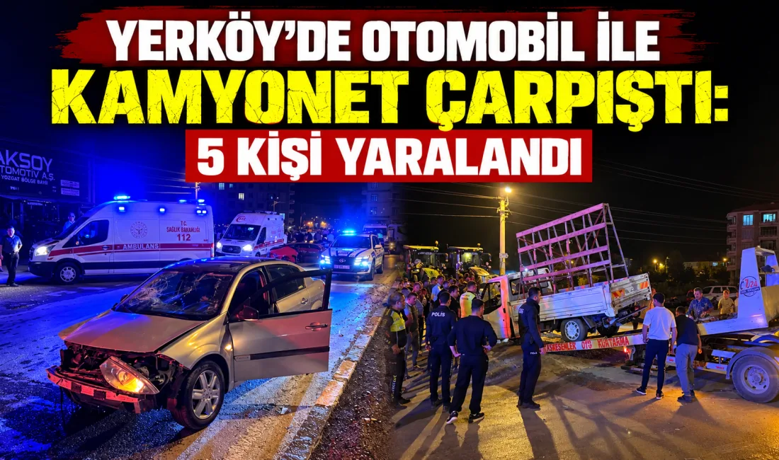 Yerköy ilçemizde otomobil ile kamyonetin çarpışması sonucu meydana gelen trafik