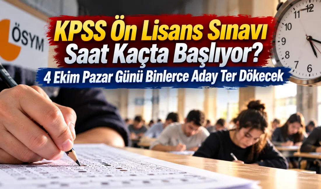 2026-KPSS Ön Lisans sınavı 4 Ekim 2026 Pazar günü gerçekleştirilecek.