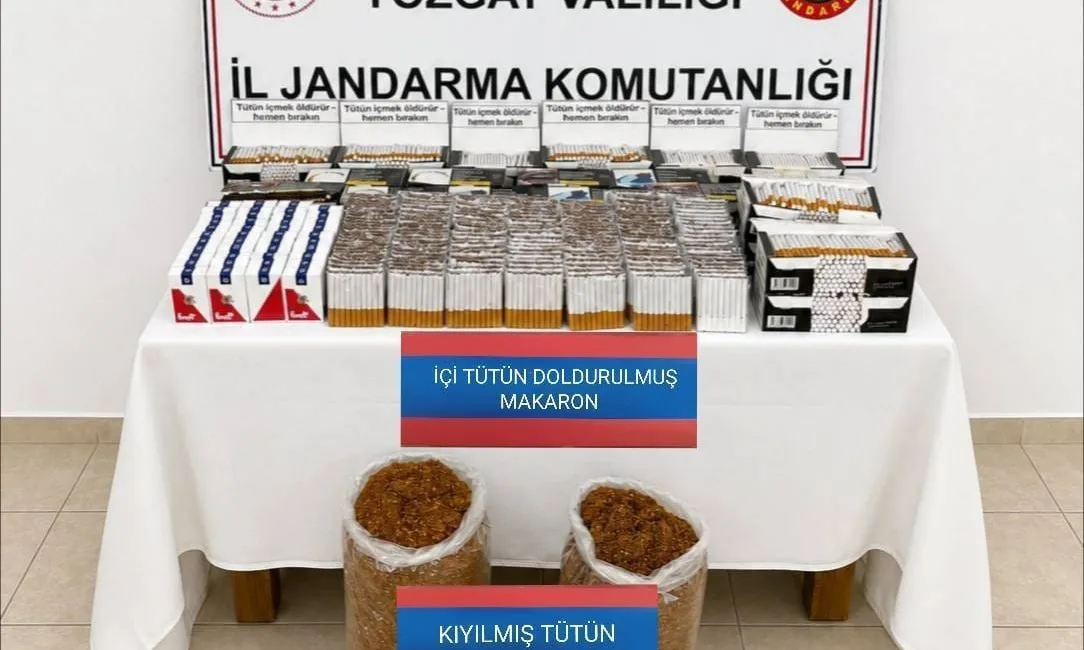 Yerköy’de jandarma ekiplerinin bir iş yerine düzenlediği operasyonda binlerce tütün