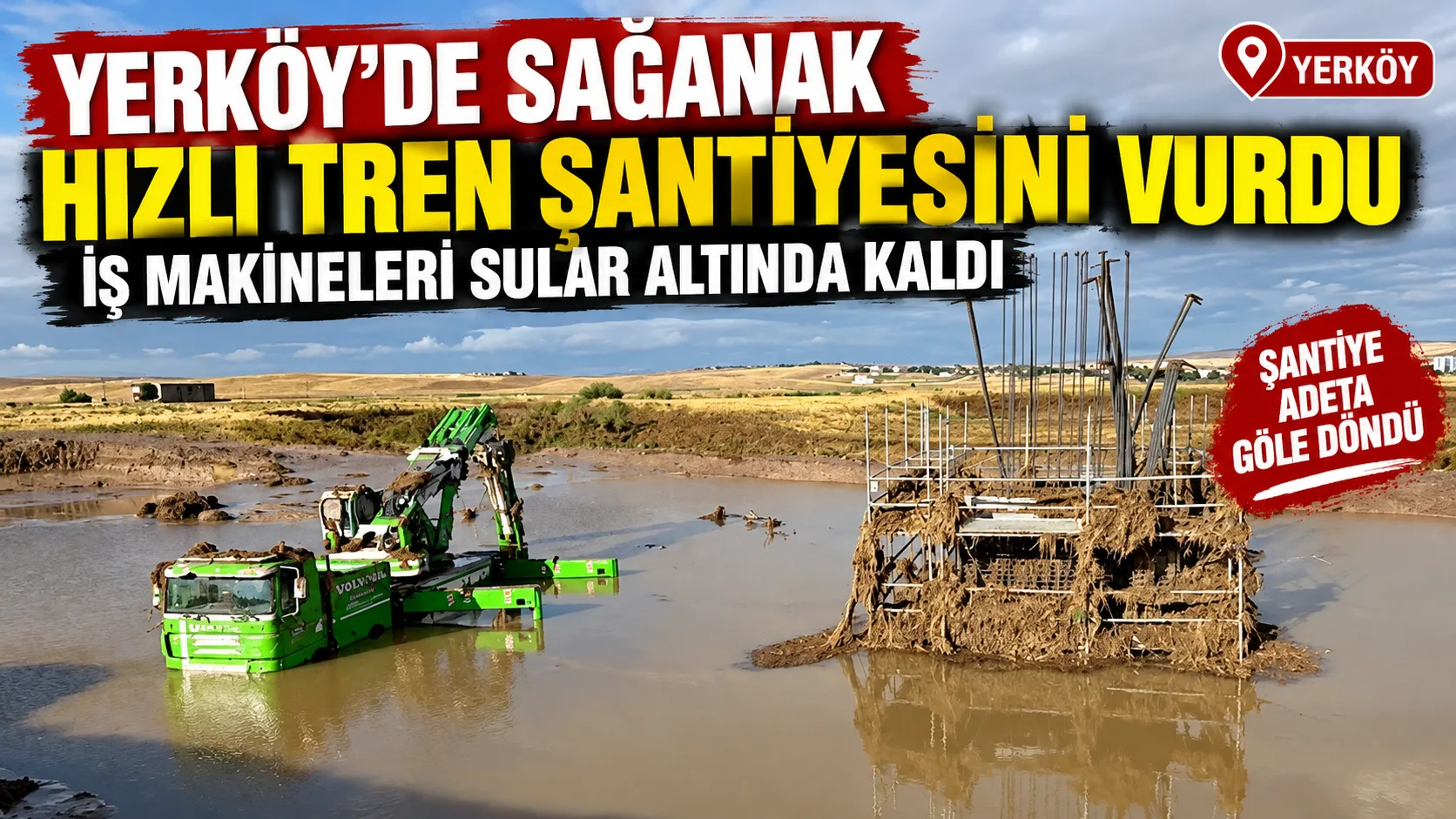 Yerköy ilçemizde gece boyunca etkili olan sağanak yağış, hızlı tren