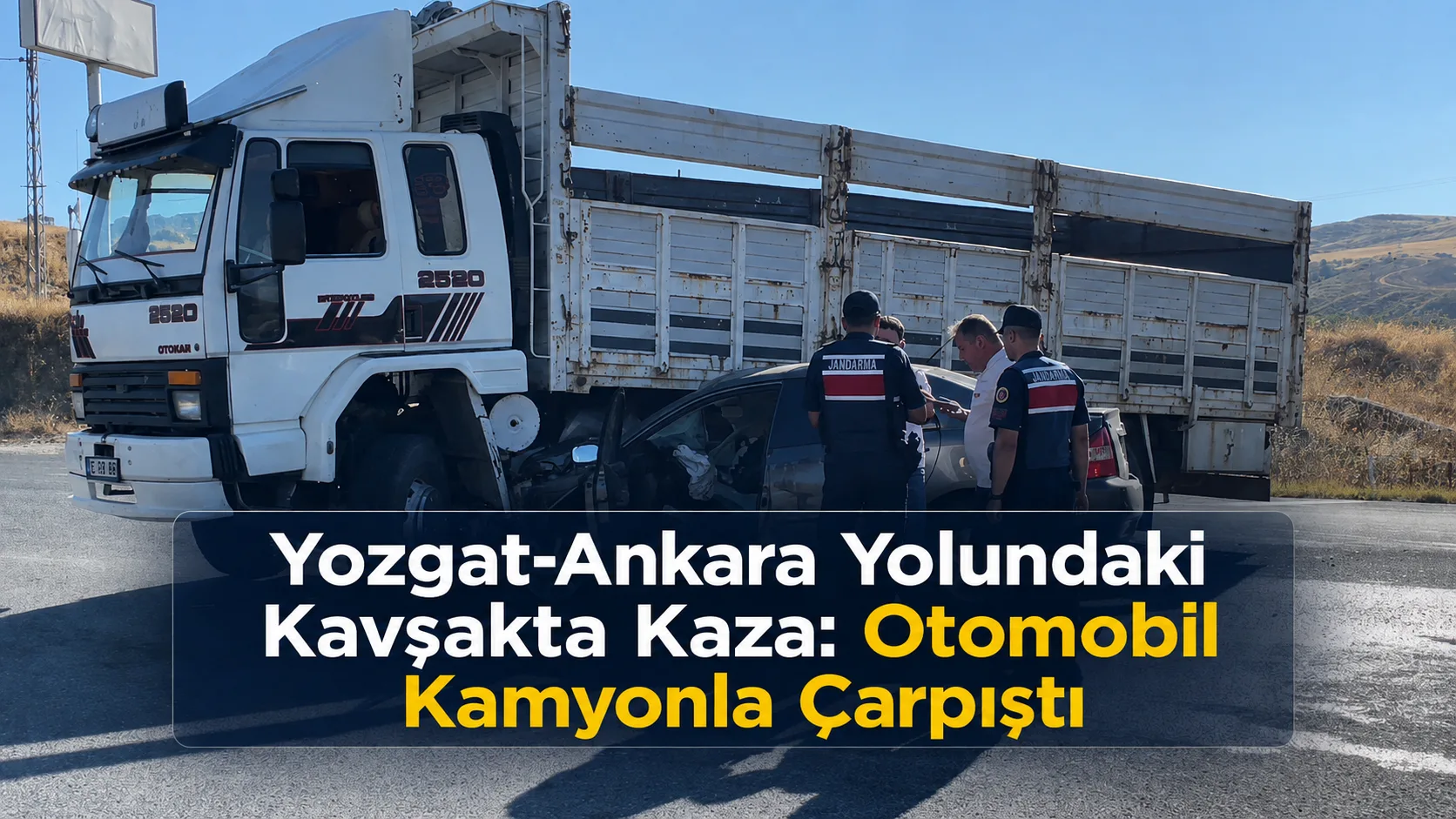 Yozgat-Ankara kara yolu üzerindeki Köseyusuflu köyü kavşağında otomobil ile kamyonun