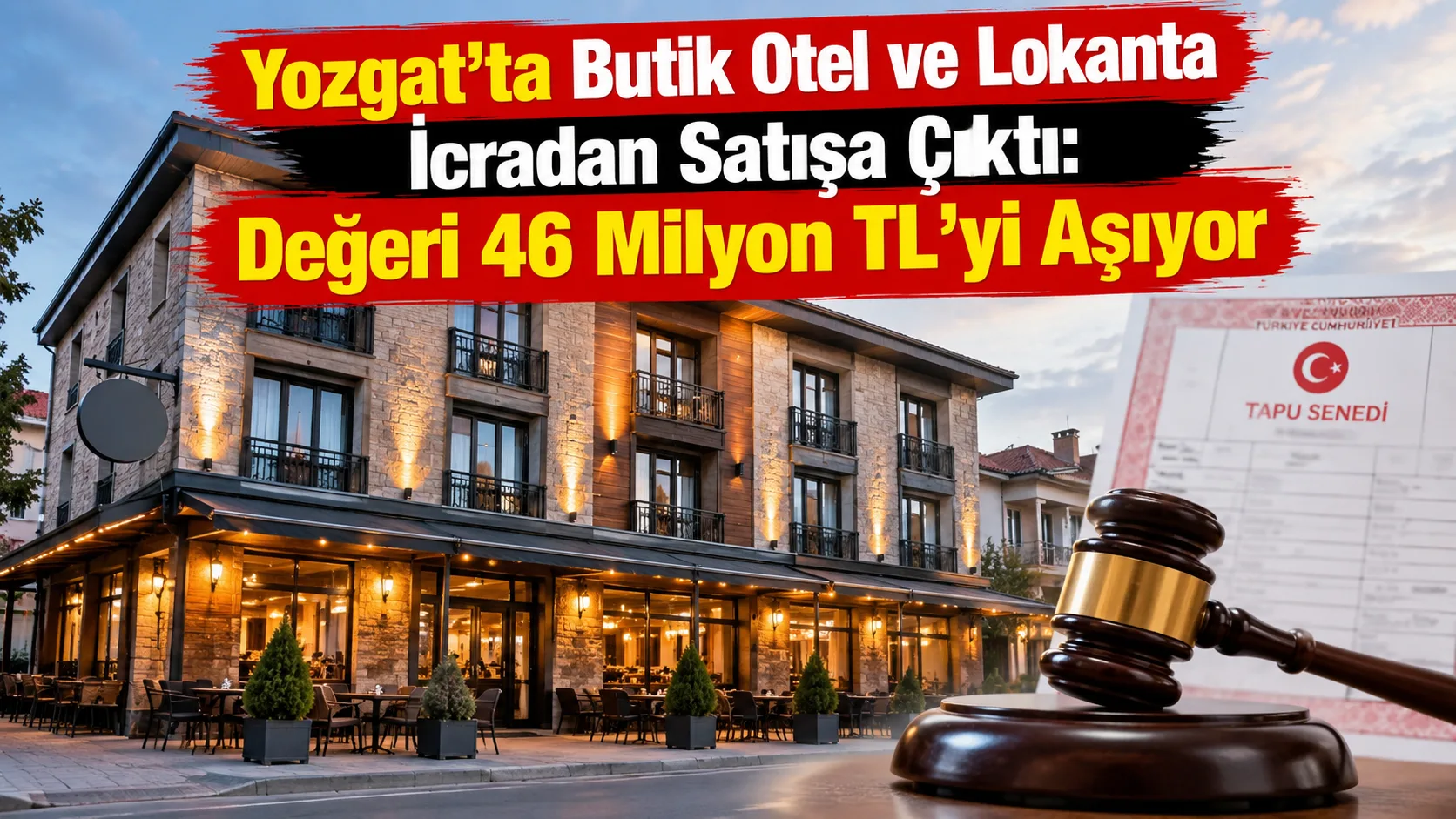Yozgat Merkez Gökçekışla’da bulunan butik otel, lokanta ve bunların yer