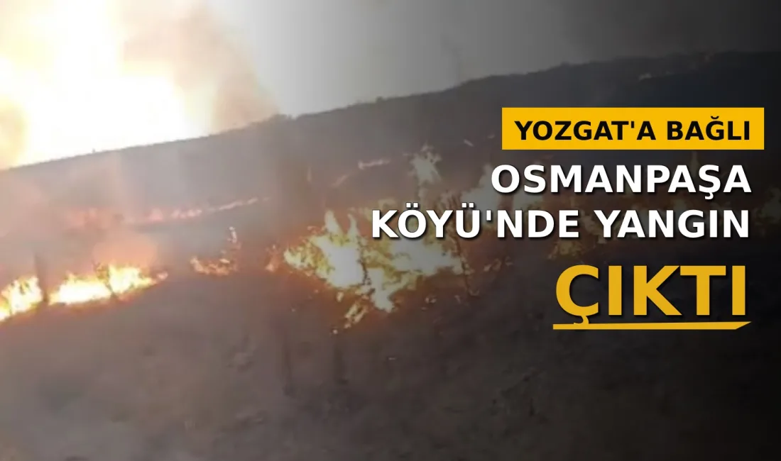 Yozgat Merkez'e bağlı Osmanpaşa Köyü'nde, anız ve tarım alanlarını etkileyen