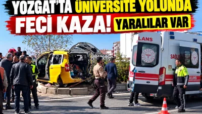 Yozgat’ta Üniversite Yolu üzerinde, Bellona karşısında meydana gelen trafik kazasında