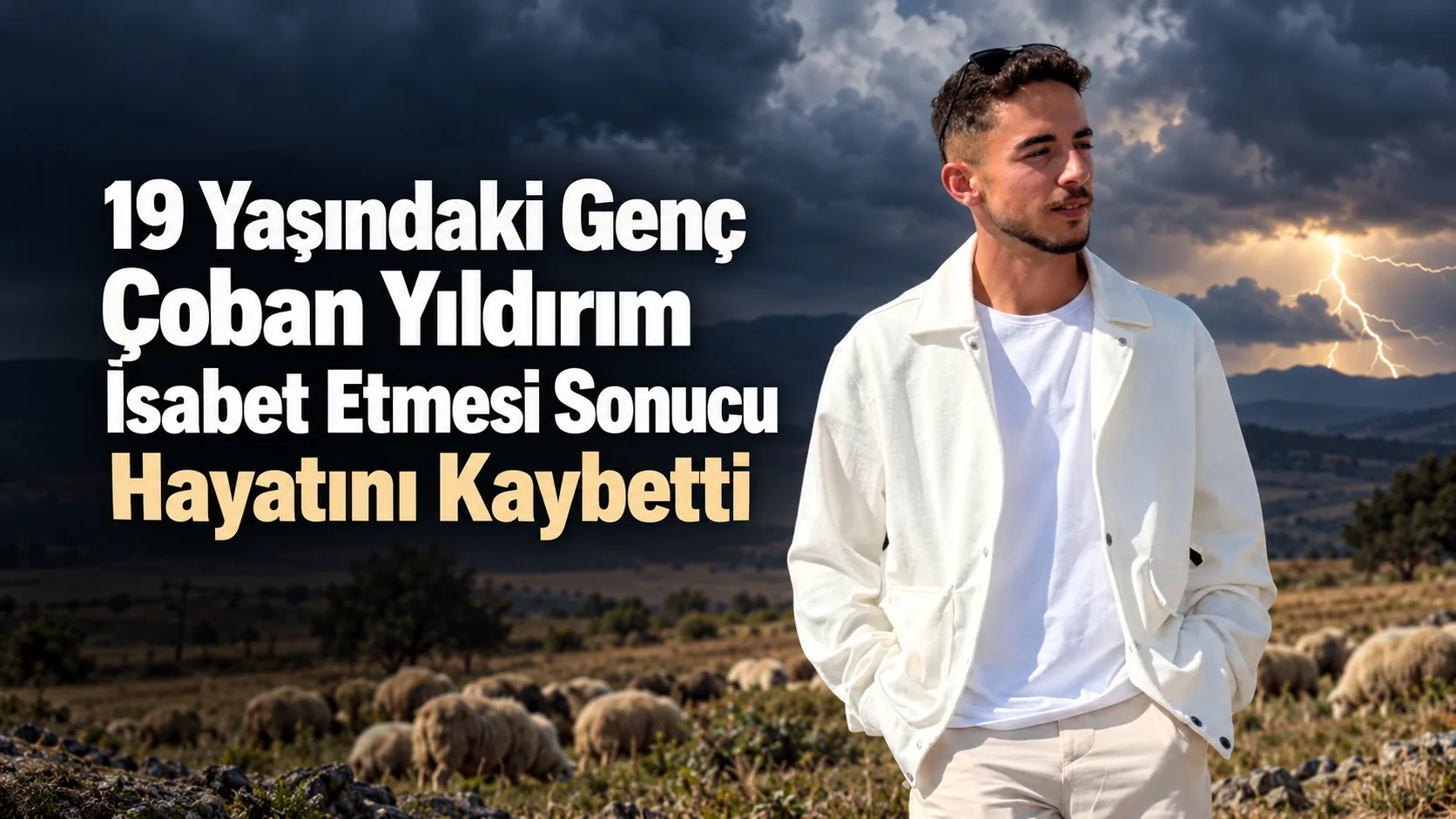Köyü merasında koyunlarını otlatan 19 yaşındaki Kemal Can Gültekin, sağanak