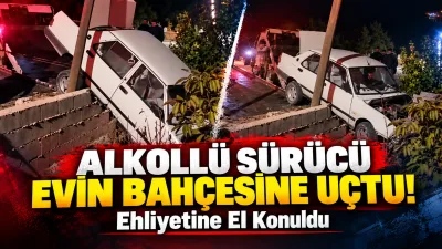Gece saatlerinde yaşanan trafik kazasında, alkollü olduğu belirlenen sürücünün kullandığı