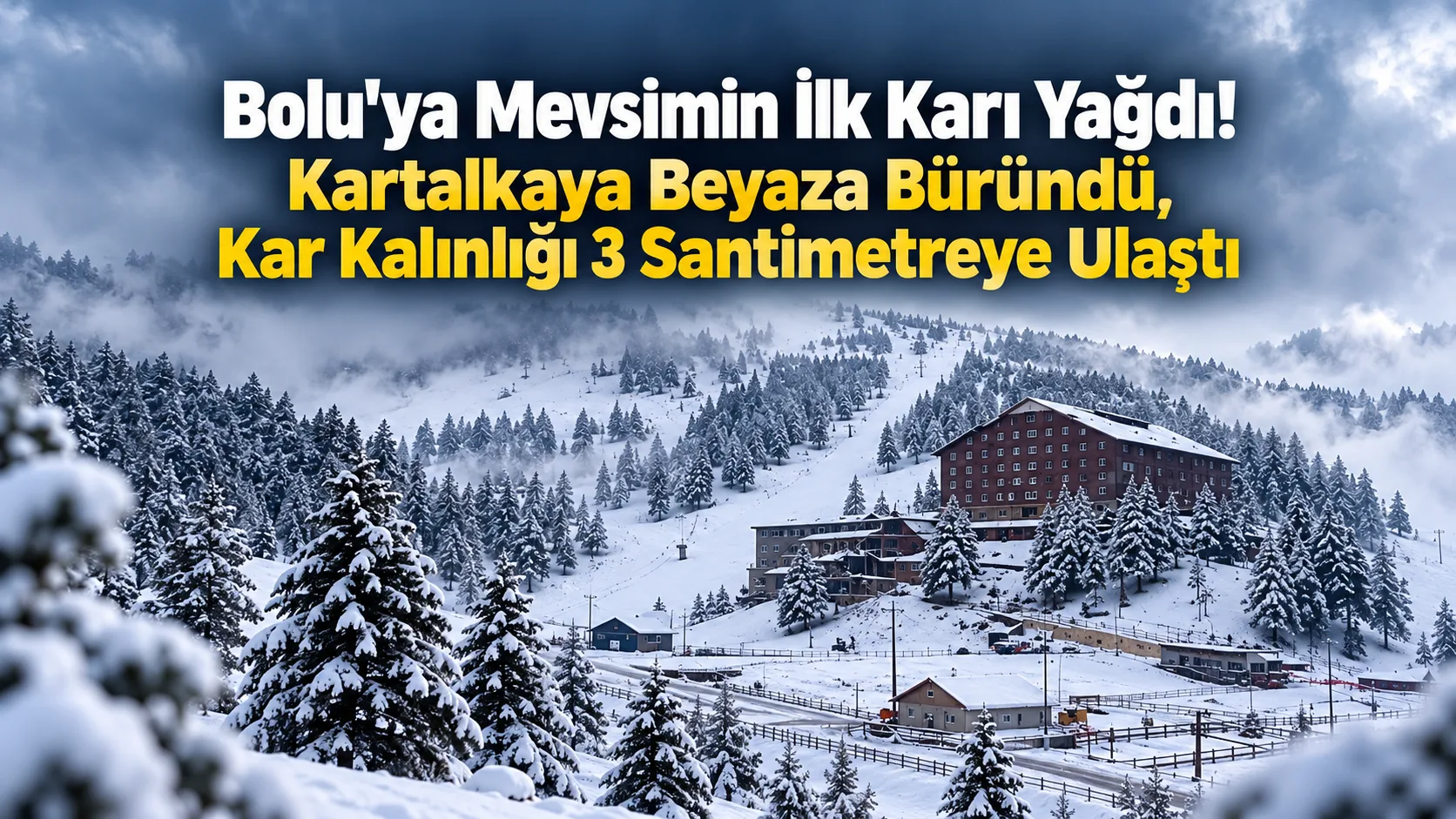 Türkiye’de hava sıcaklıklarının düşmesiyle birlikte Bolu’nun yüksek kesimlerine mevsimin ilk