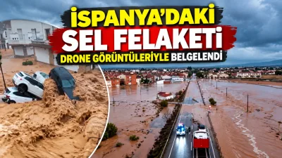 İspanya'nın bazı bölgelerinde meydana gelen yoğun yağışların ardından, drone ile