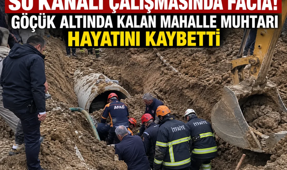 Yürütülen su kanalı çalışması sırasında meydana gelen göçük, bir mahalle