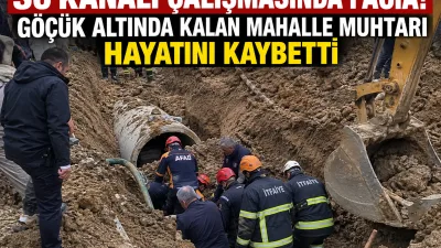 Yürütülen su kanalı çalışması sırasında meydana gelen göçük, bir mahalle