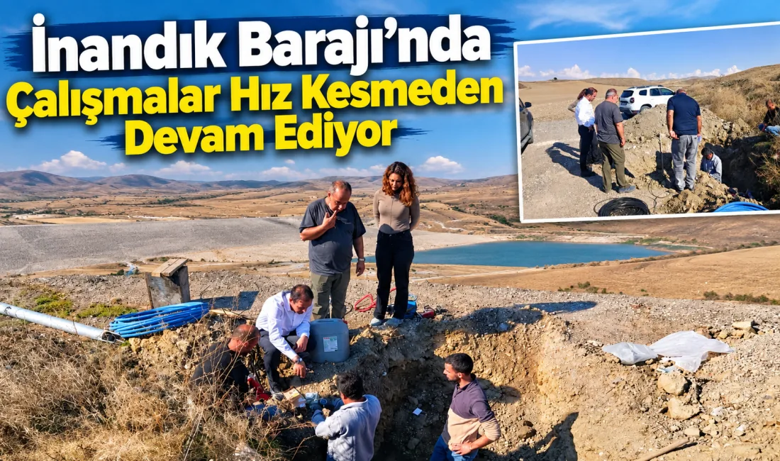 İnandık Barajı Sulaması İşi kapsamında yürütülen çalışmalarda saha incelemesi gerçekleştirildi.