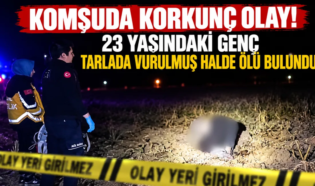Komşuda 23 yaşındaki bir genç, boş bir tarlada silahla vurulmuş