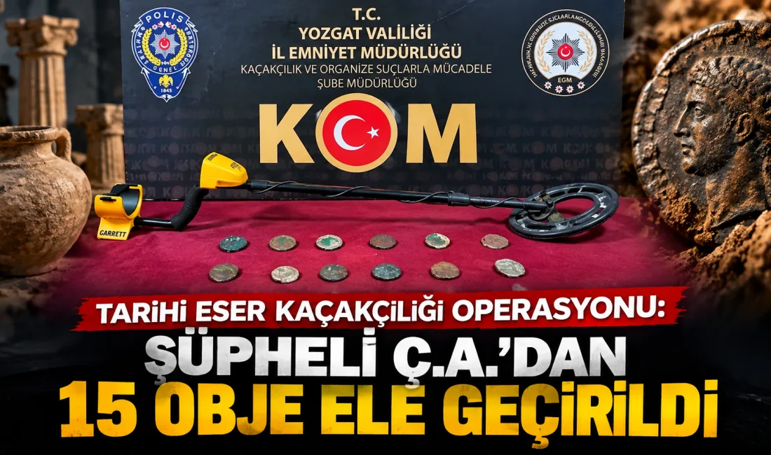 Kaçakçılık suçlarıyla mücadele kapsamında düzenlenen operasyonda, tarihi eser kaçakçılığı yaptığı