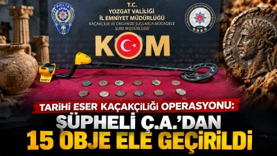 Kaçakçılık suçlarıyla mücadele kapsamında düzenlenen operasyonda, tarihi eser kaçakçılığı yaptığı