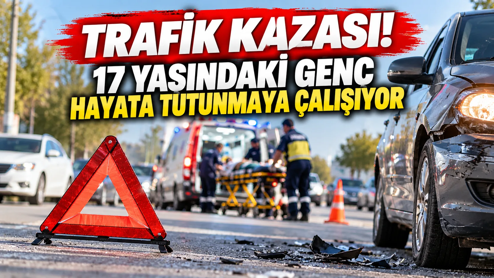 Meydana gelen trafik kazasında, yolun karşısına geçmeye çalışan 17 yaşındaki