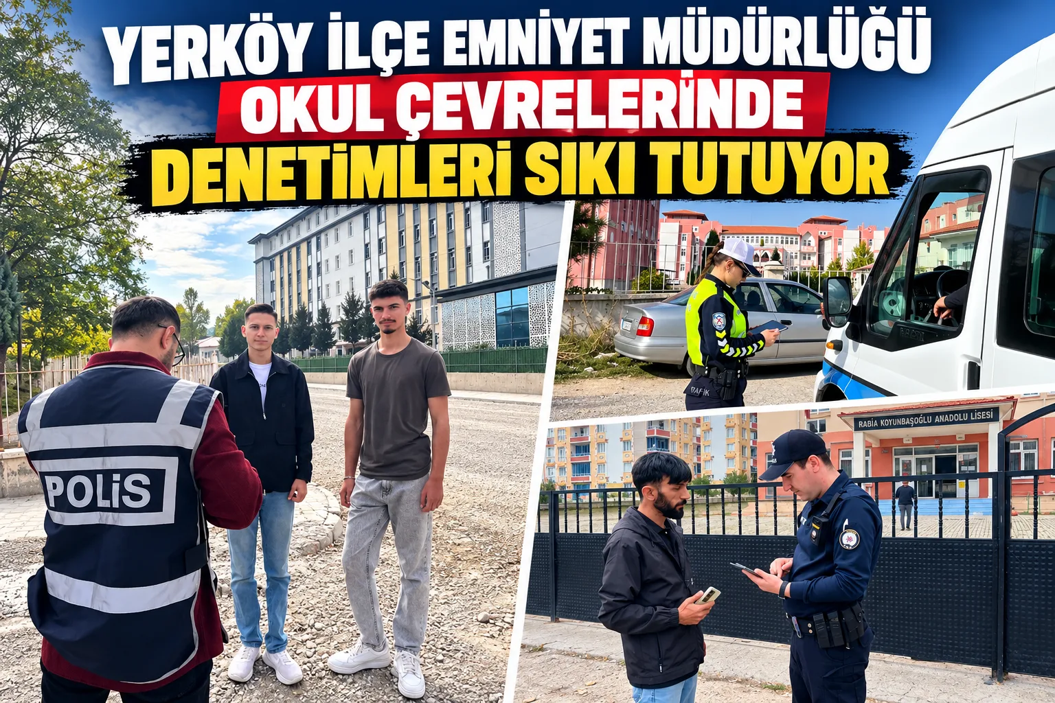 Yerköy İlçe Emniyet Müdürlüğü ekipleri, öğrencilerin güvenliği için okul önleri