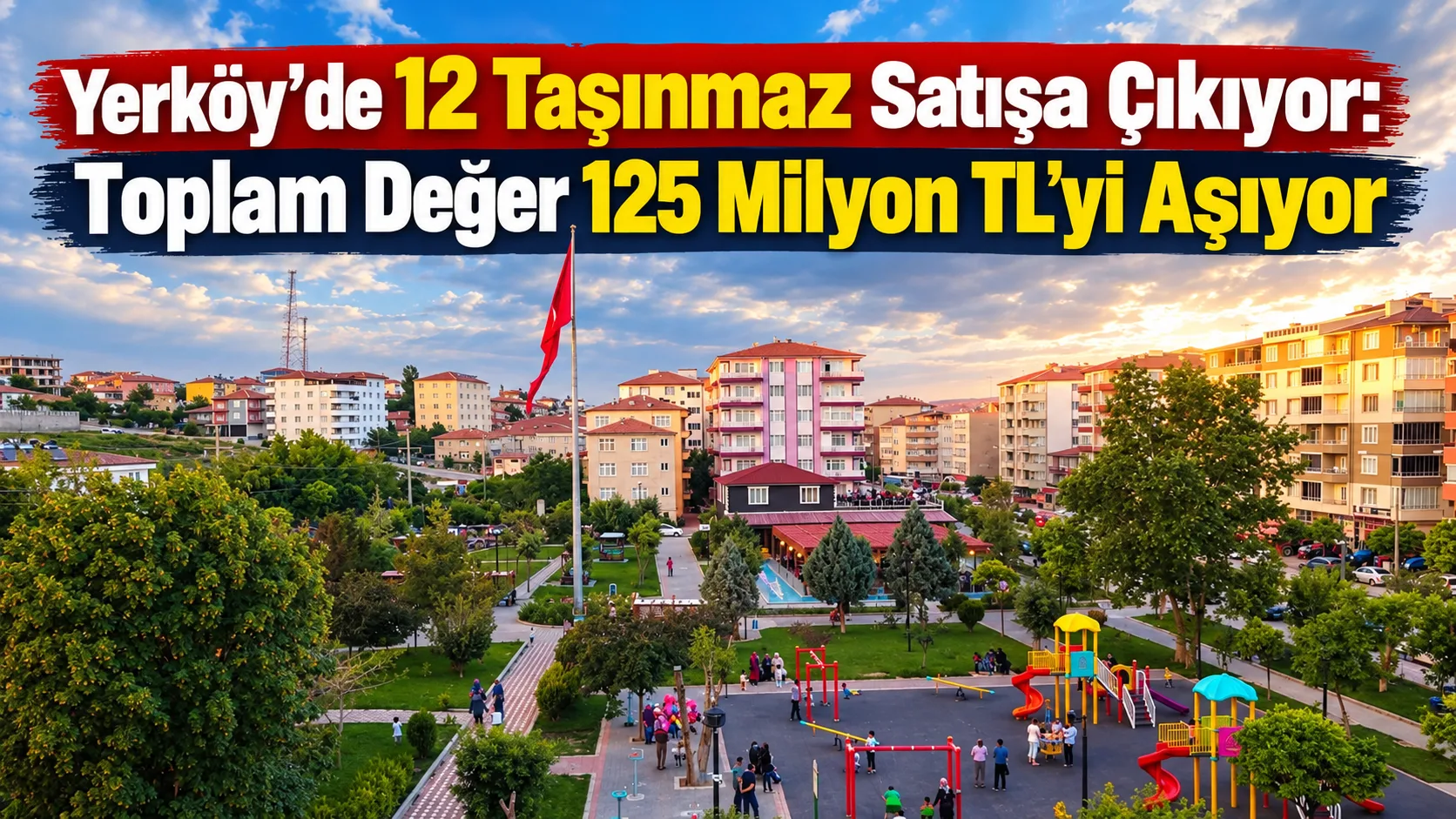 Yerköy’de aralarında konut imarlı arsalar ile geniş yüzölçümüne sahip tarlaların