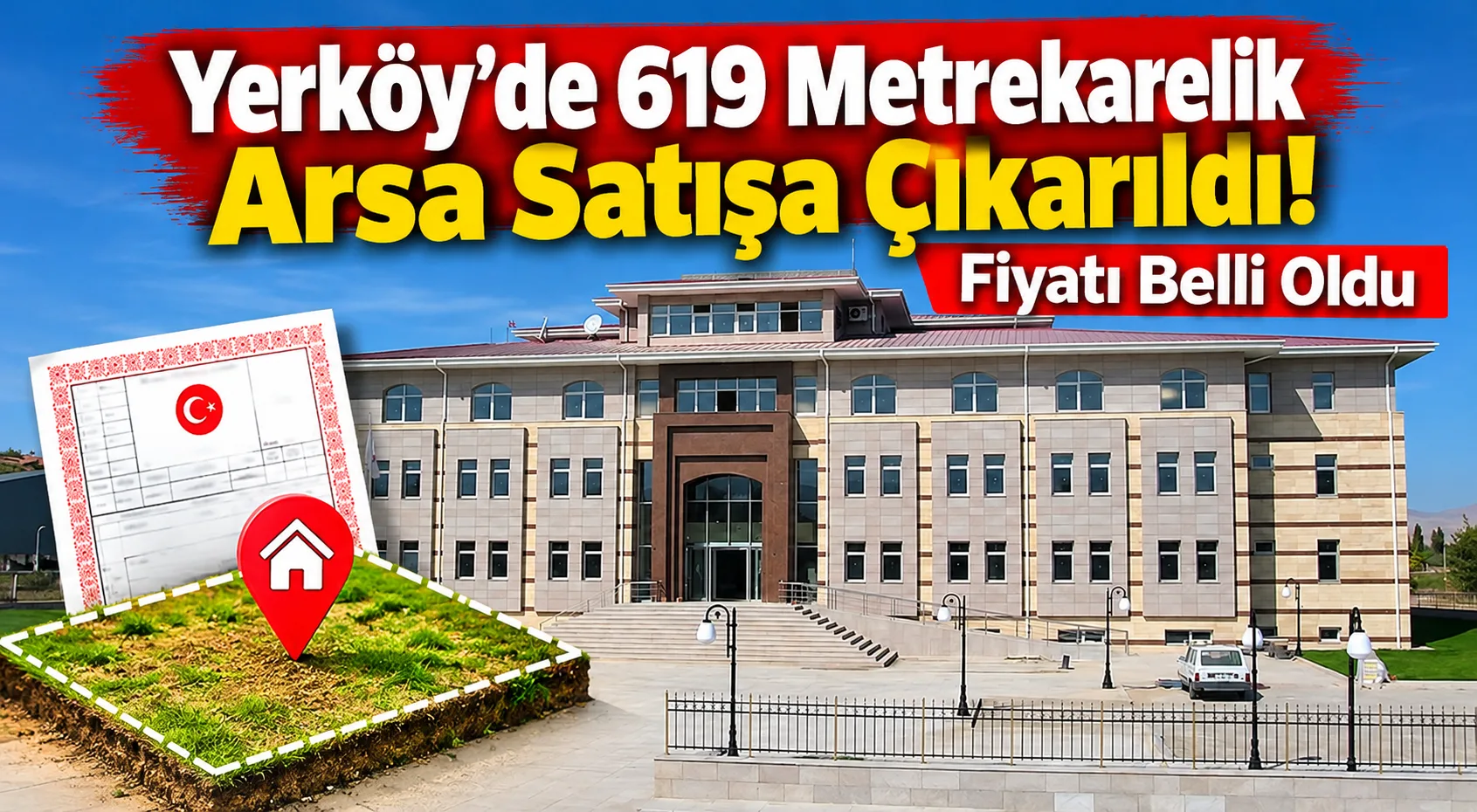 Yerköy’ün Saray köyünde bulunan 619 metrekarelik arsa, 1 milyon 362