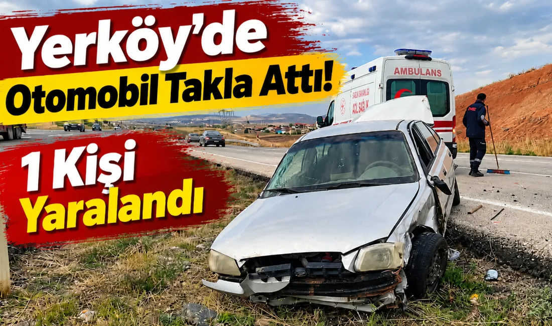 Yerköy’de Bölge Trafik İstasyon Amirliği önünde meydana gelen trafik kazasında,