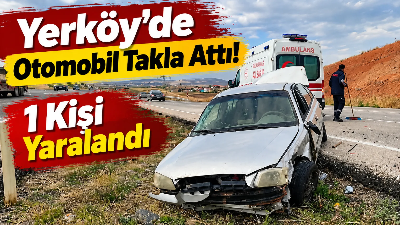 Yerköy’de Bölge Trafik İstasyon Amirliği önünde meydana gelen trafik kazasında,